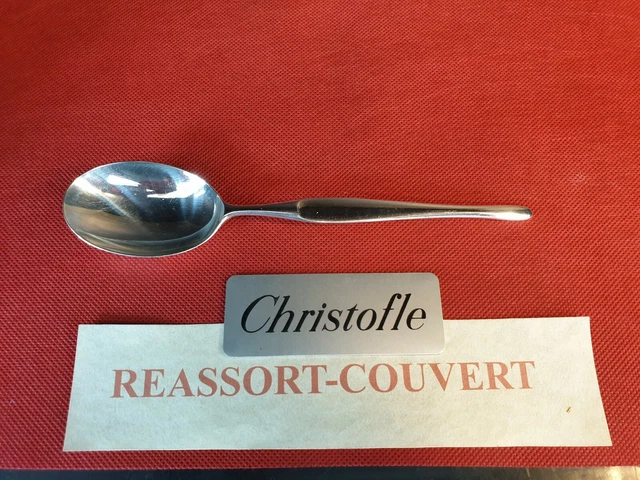 12 Cuillères à Dessert Christofle Perle – Modèle Argenté 13,5 Cm – Très Bon état