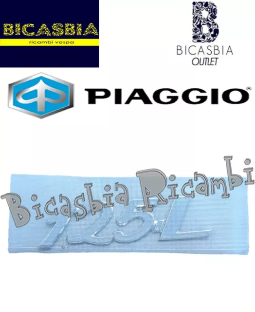 Stock 620697 Originale Piaggio Targhetta 125L Bauletto Vespa 125 Gt Gran Turismo