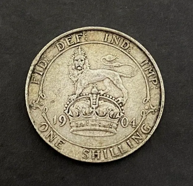 United Kingdom 1904 Shilling Silver World Coin Original Patina/Little Wear