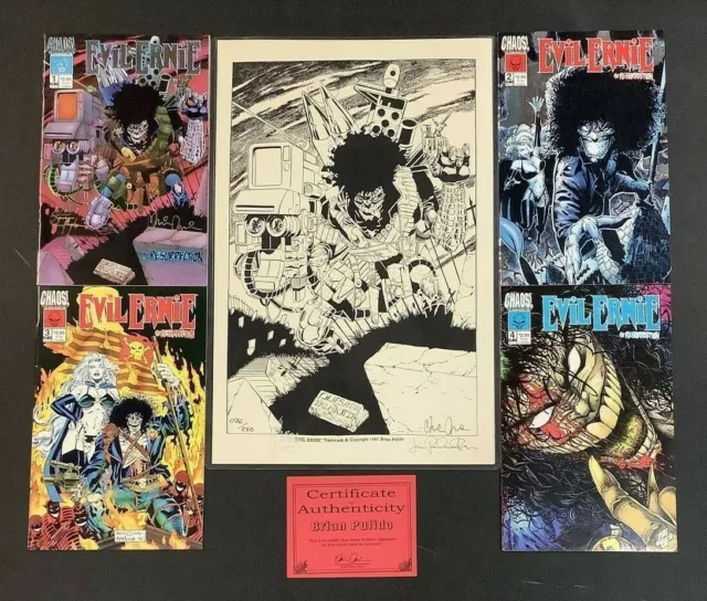 Evil Ernie Resurrection Ltd Ed Signed Quesada Palmiotti Pulido Print Coa #1-4