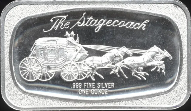 Stagecoach Silver 1 oz 999 Pure Silver Bar in 1/4 oz Partitions - in capsule
