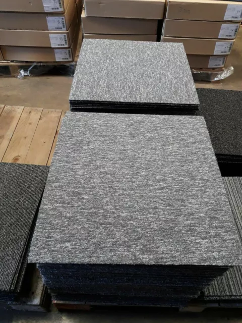 20 x Carpet Tiles 5m2 Box Heavy Commercial Retail Office Premium Flooring GREY