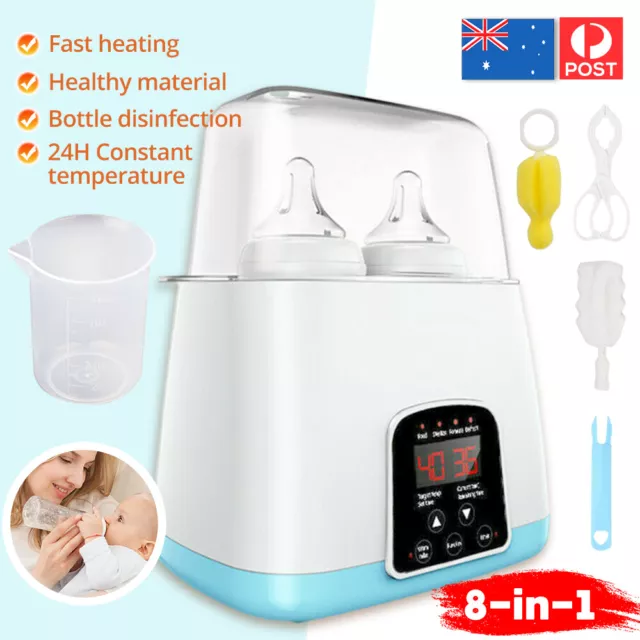 5IN1 Baby Bottle Warmer Steam Sterilizer Double Bottle Heater Breastmilk Home AU