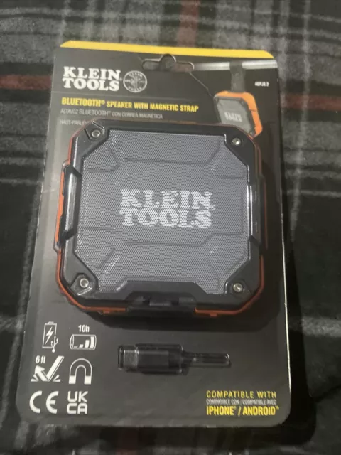 Klein Tools AEPJS2 Bluetooth Speaker w/ Magnetic Strap BLK/ORANGE NiB