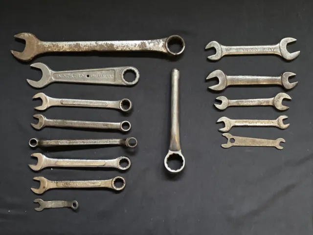 Vintage Drop Forged Open End Combination Wrenches INDESTRO, PROTO, PEERLESS, TRU
