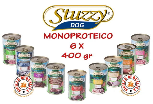 Stuzzy Monoproteico Mangime Umido Cane Adulto 400 gr - 6 pezzi Cibo umido cani