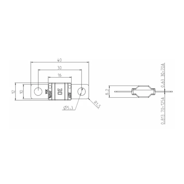 MTA MIDI KFZ Sicherung 30A - 125A Streifen ANS Mini-ANL KFZ NFZ BF1 Fuse Midival 2