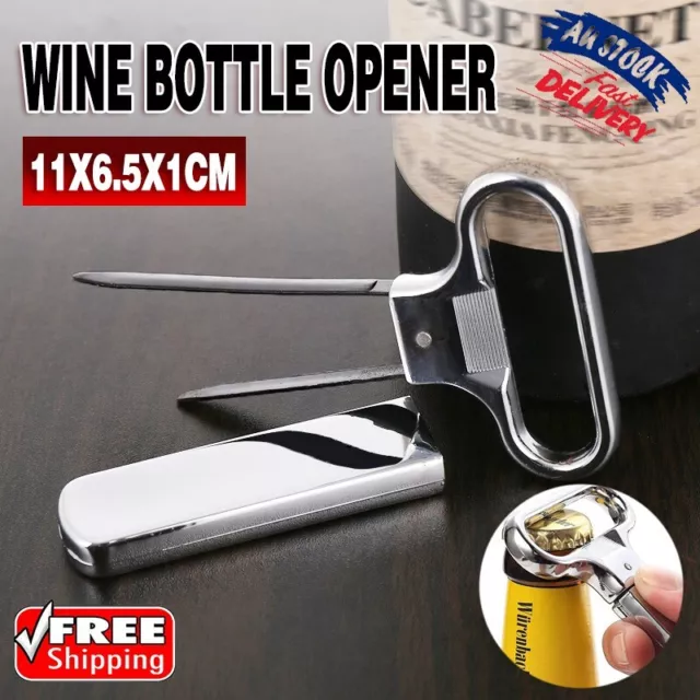 Wine Bottle Opener Cork Puller Damaged Cork Remover Chrome Sheath AU Stock