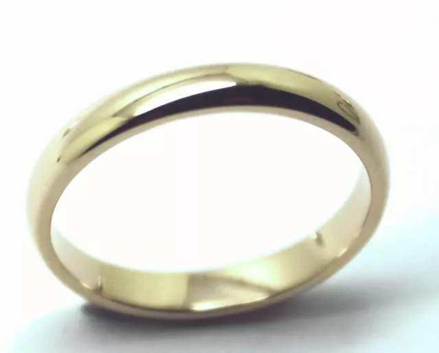 Genuine Custom Made Solid 9ct 9kt Yellow Gold 3mm Wedding Band Size M