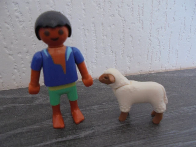 Lot Playmobil Vintage - Berger, Moutons, Charrette - Sets 3412, 3638 - Occasion Bon état