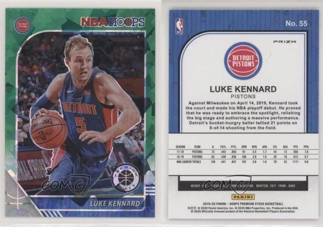 2019-20 Panini NBA Hoops Premium Stock Green Cracked Ice Prizm Luke Kennard #55