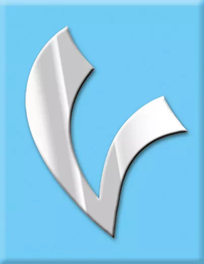 Pegatina en cascada emblema de Vespa logotipo en V-azul claro