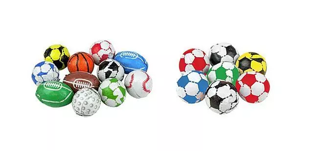 Chocolate Foil Wrapped Sport Balls Children Kids Birthday Party Table Favours
