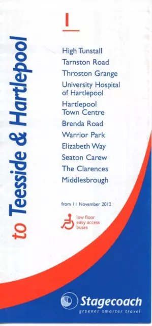 Stagecoach Bus Timetable - 1 - High Tunstall-Hartlepool-Middlesbrough - Nov 2012