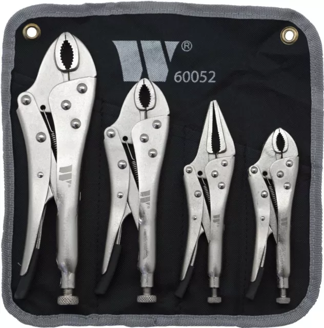 Welzh Werkzeug Locking Grip Jaw Pliers Set 4-Piece (SERRATED JAWS) 60052-WW