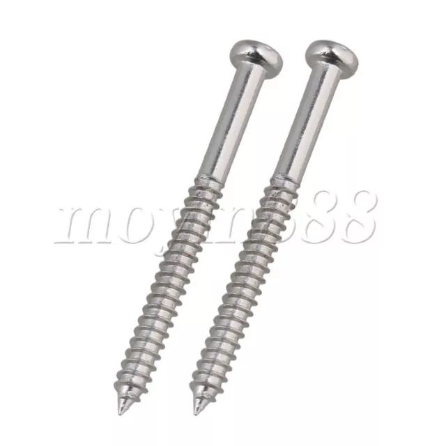 2.6mm Thread Dia Chrome Guitar  Mounting Screws 36.5mm Length Set of 200