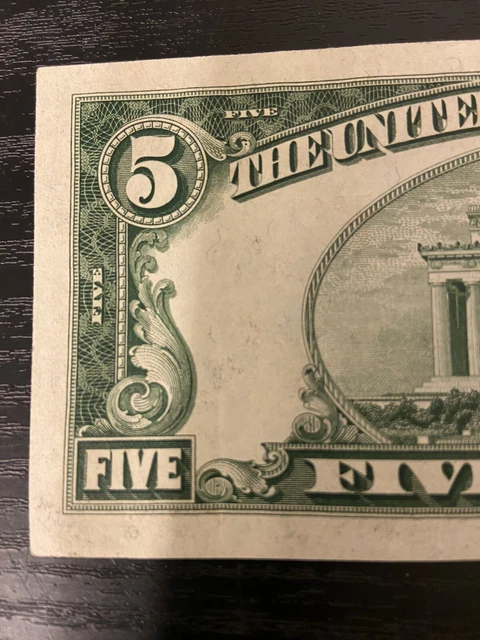 Series 1934 D $5 Five Dollar Silver Certificate Blue Seal   F 2078 8