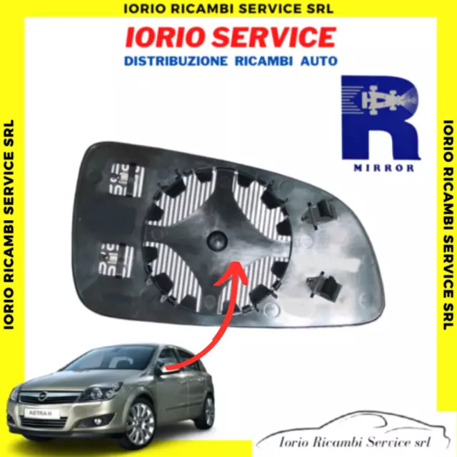 Piastra Specchio Asferico Termico Sinistro Opel Astra H 2004>2008 Vetro