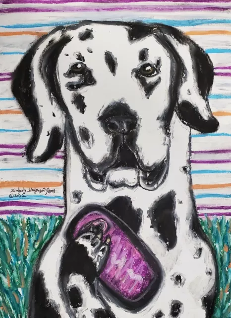 GREAT DANE Taking Selfie- 5x7 Dog Art Print - Wall Décor - Signed Artist KSams