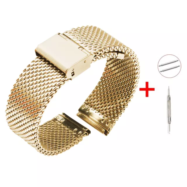 Mesh Stainless Steel Watch Band 18mm 20mm 22mm Metal Watch Replacement Strap