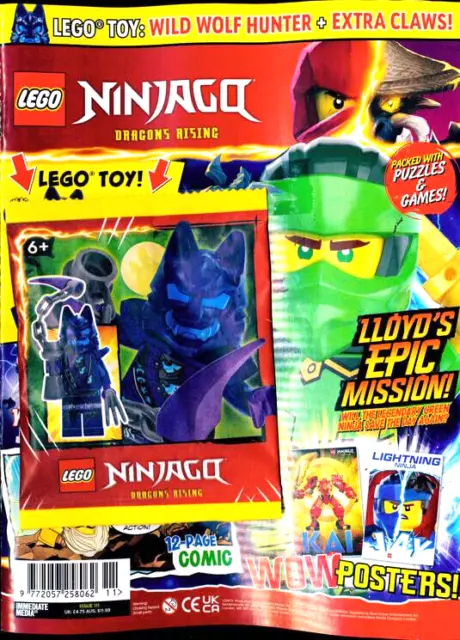 Lego Ninjago Magazine Issue #111 ~ New With Wild Wolf Hunter & Extra Claws!