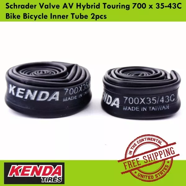 Kenda Schrader Valve AV Hybrid Touring 700 x 35-43C Bike Bicycle Inner Tube 2pcs