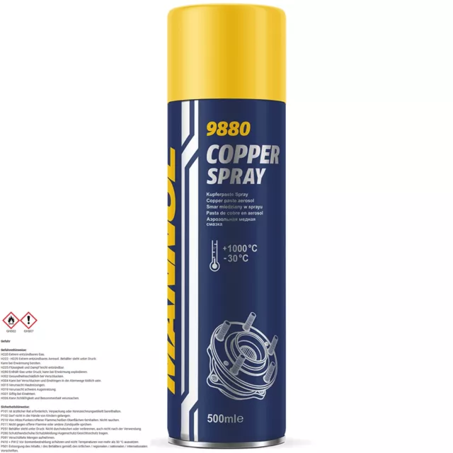 500mL MANNOL KUPFERPASTE SPRAY COOPER BREMSENSPRAY SCHMIERPASTE BREMSPASTE FETT