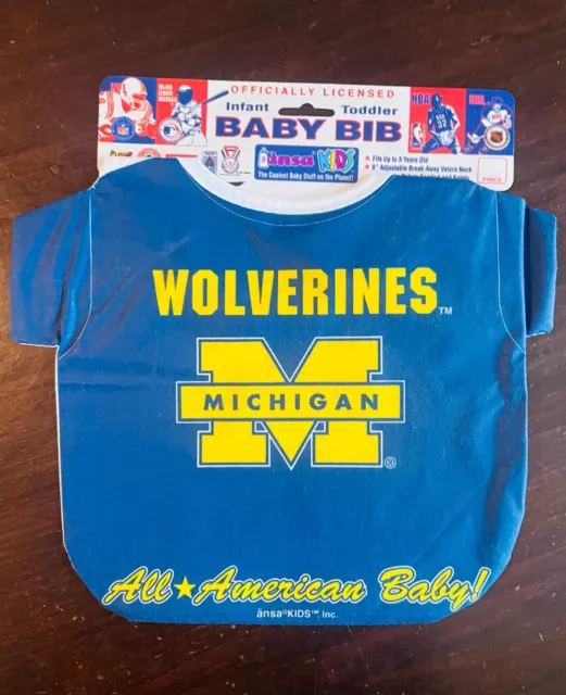 Adorable Ncaa Michigan Wolverines Football Jersey All American Baby Toddler Bib