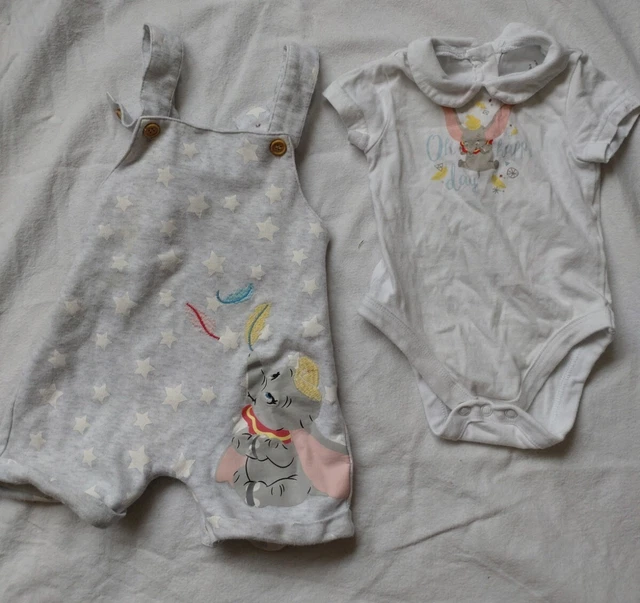 Disney Baby Dumbo 2-Piece Dungarees And Vest Set 0-3 Months
