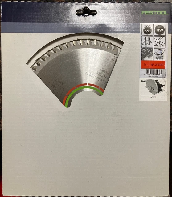NEW Festool 495382 TS 75 EQ Solid Surface & Laminate Saw Blade 60T for Track Saw