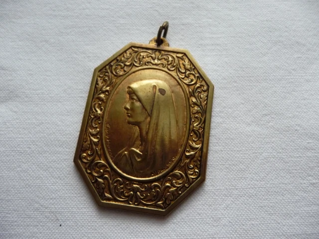 Médaille Reliquaire Porte-photo Dorée Vintage - Alliage - Rond - Occasion