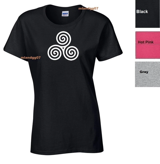 Adult Sizes Womens Triple Spiral T-Shirt Triskele Celtic SIZES S-XL