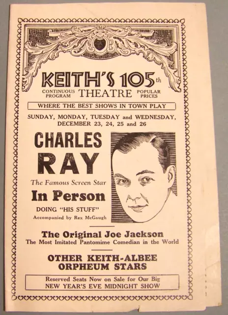 1928, Keith's 105th St. Theater, Program, Vaudeville, Lillian Shaw, Charles Ray