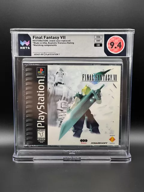 Final Fantasy VII PlayStation 1 PS1 - Realistic Violence - WATA 9.4 CIB Restored