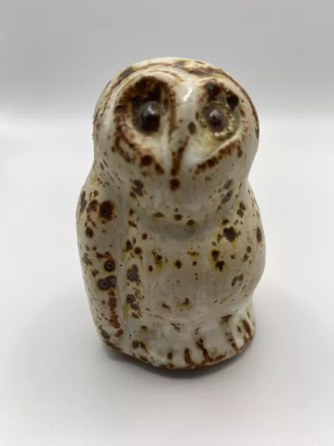 Pigeon Forge Pottery Ferguson Speckled Beige Owl Figurine Rare