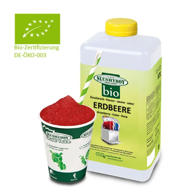SLUSHYBOY® BIO Erdbeere Slush-Eis-Sirup - 1 Liter Flasche