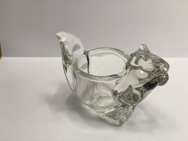 Avon Vintage Clear Glass Squirrel Candy Dish Or Candle Holder