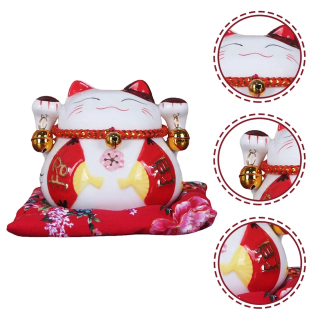 Estatua de gato Maneki Neko cerámica alcancía frasco de almacenamiento decoración del hogar cambio de dinero
