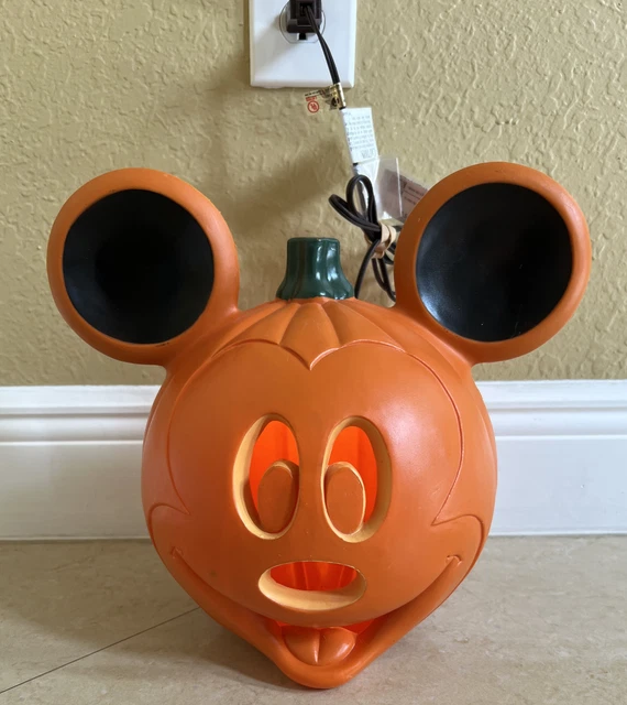DISNEY MICKEY MOUSE Light Up Halloween Jack O Lantern Pumpkin Blow Mold ...