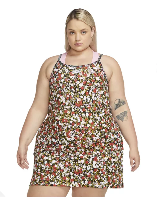 Nike Women's Cami Floral Print Sportwear Plus Size Dress 2X 3X NEW