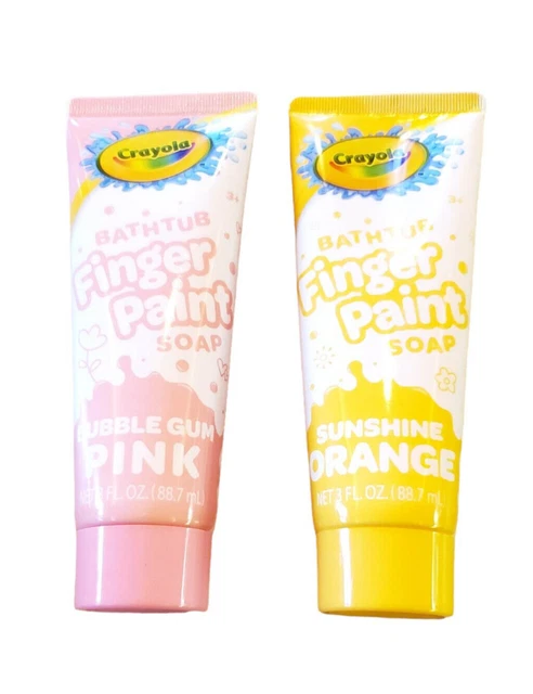 Crayola Bath Tub Finger Paint Soap Bubble Gum Pink Sunshine Orange set of 2