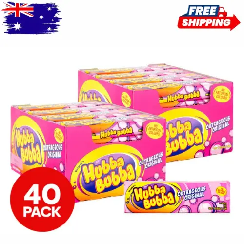Hubba Bubba Soft Bubble Gum Outrageous Orginal Flavour (40 pack Display Unit)*