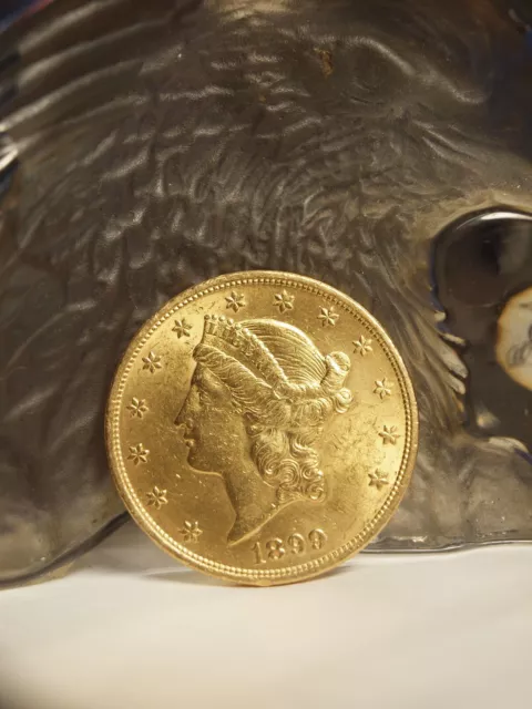 1899 $20 Gold Usa Liberty Double Eagle Coin