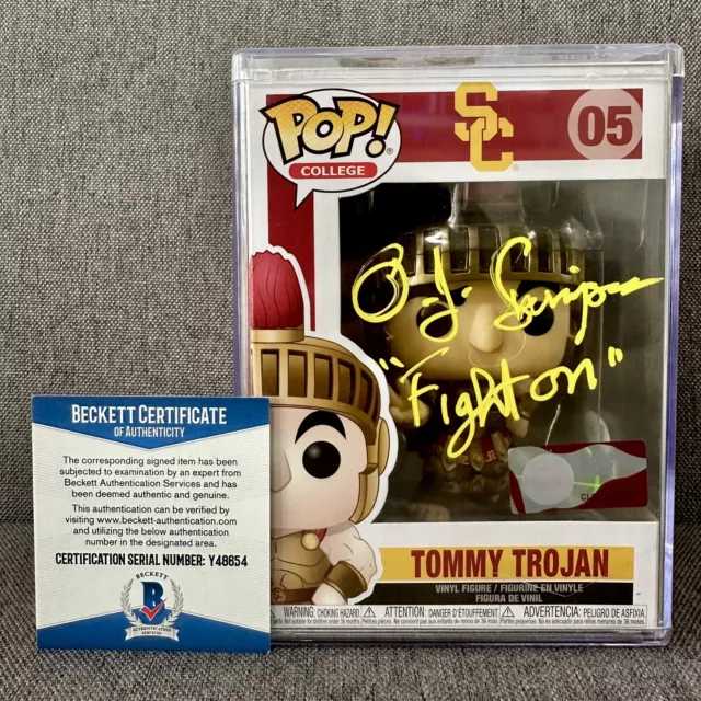 🔥 OJ Simpson Signed Tommy Trojan USC Funko Beckett COA