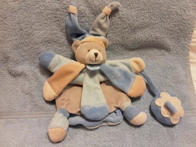 Doudou Marionnette Ours Lutin Bleu Beige Doudou Et Compagnie