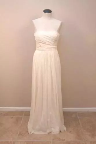 JCrew Silk Chiffon Arabelle Gown $575 0 Classic Ivory wedding formal long dress