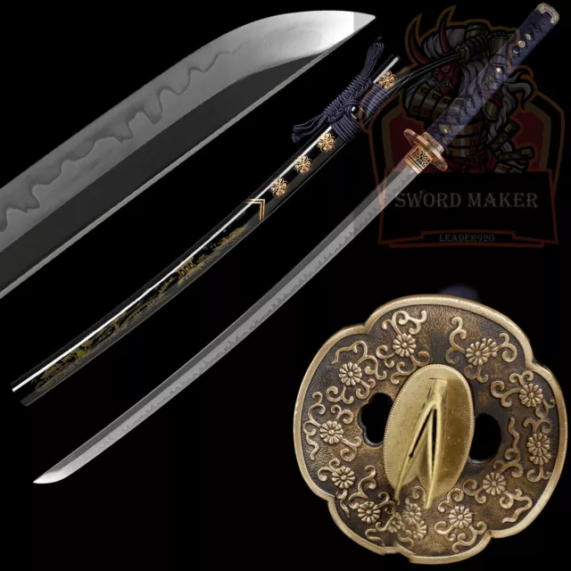 Clay Temperped T10 Steel Japanese Samurai Sword Katana Very Sharp Full Tang
