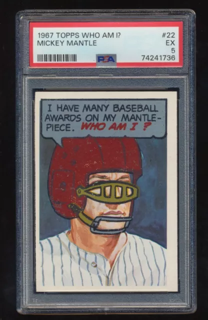 PSA 5  1967 Topps Who Am I   Mickey Mantle  # 22 Unscratched  Set Break