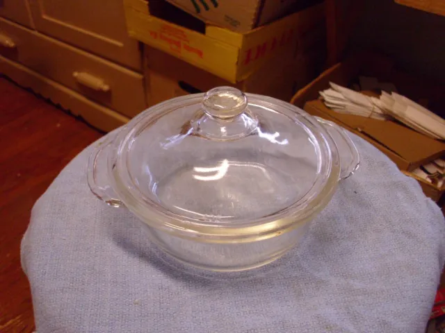 Vintage Fire King 1 Pt Casserole Glass Dish With Lid #405 USA!
