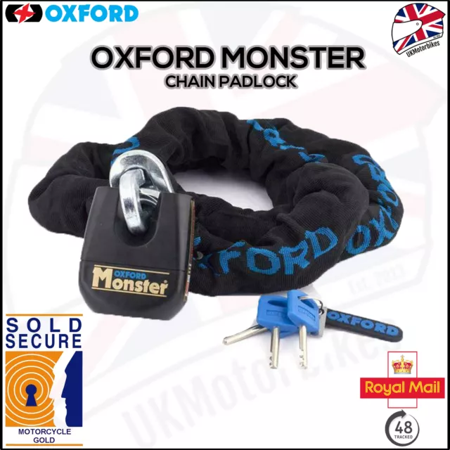 Oxford Monster Bike Scooter Motorbike Motorcycle Chain & Padlock 12mm*1.5m LK802